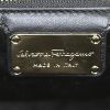 Salvatore Ferragamo Fiamma small model shoulder bag in black and gold bicolor pearl and black leather - Detail D4 thumbnail