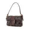 Fendi Mini Baguette handbag in brown canvas and brown leather - 00pp thumbnail