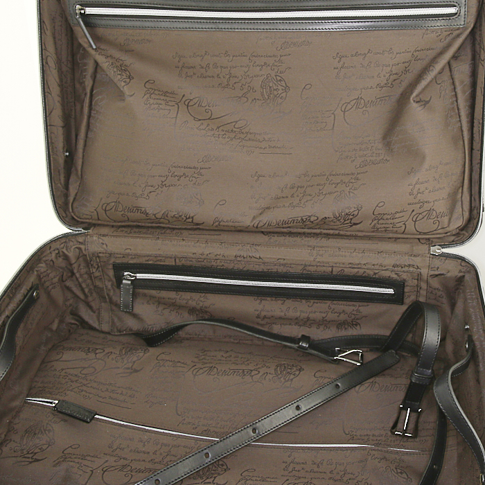 Suitcase in dark grey shading leather - Detail D2