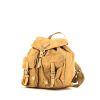 Prada backpack in beige canvas and beige leather - 00pp thumbnail