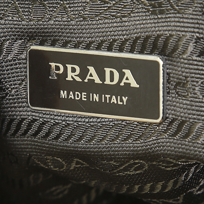 Prada backpack in beige canvas and beige leather - Detail D3