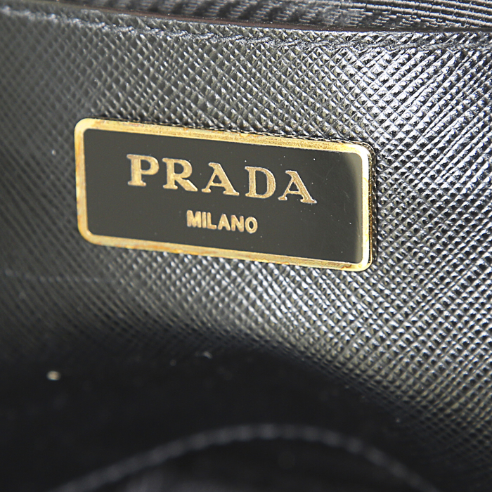Borsa Prada Galleria modello grande in pelle saffiano nera - Detail D4