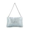 Chanel Camelia pouch in light blue glittering leather - 360 thumbnail