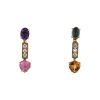 Paire de pendants d'oreilles articulée Bulgari Allegra en or jaune,  diamants et pierres de couleurs - 00pp thumbnail