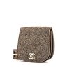 Chanel clutch-belt in taupe multicolor quilted tweed and taupe leather - 00pp thumbnail