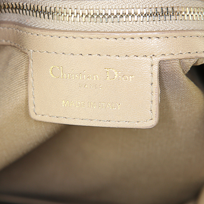 Dior Granville handbag in beige leather cannage - Detail D3