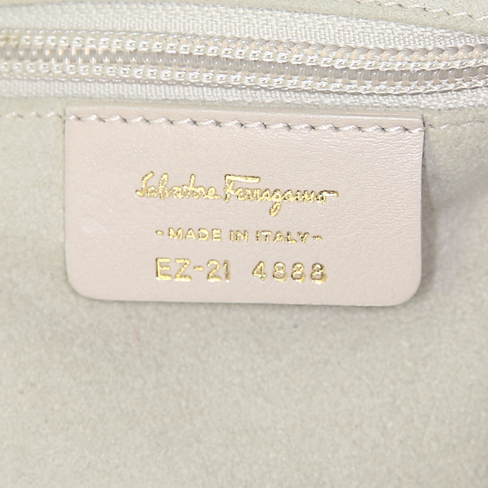 Borsa Salvatore Ferragamo undefined e pelle beige rosato - Detail D3