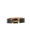 Cinturón Hermès en cuero negro - 360 thumbnail