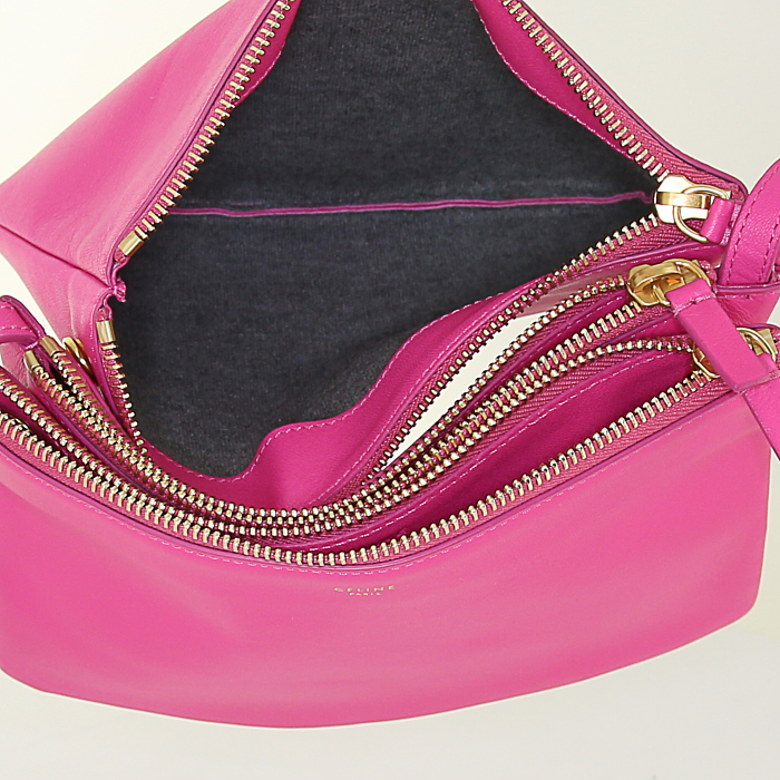 Borsa a tracolla Celine Trio modello piccolo in pelle rosa - Detail D2