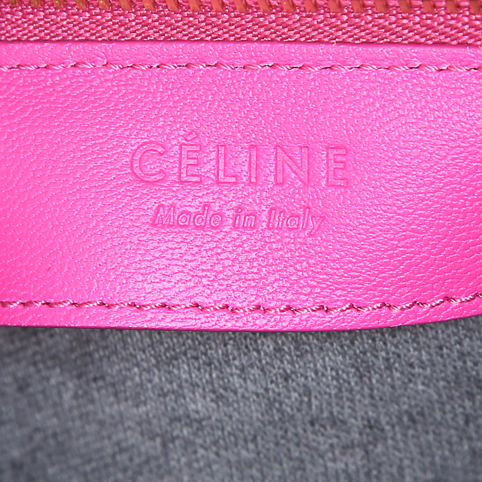 Bolso bandolera Celine Trio modelo pequeño en cuero rosa - Detail D3