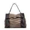 Yves Saint Laurent Muse Two handbag in grey and brown suede - 360 thumbnail