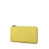 Bottega Veneta Portefeuille zippé wallet in yellow braided leather - 00pp thumbnail