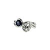 Vintage ring in white gold,  diamond and sapphire - 00pp thumbnail
