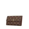 Portafogli Louis Vuitton Sarah in tela monogram cerata e pelle marrone - 00pp thumbnail