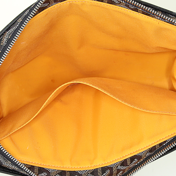 Goyard Jouvence in tela monogram nera e bianca e pelle nera - Detail D2