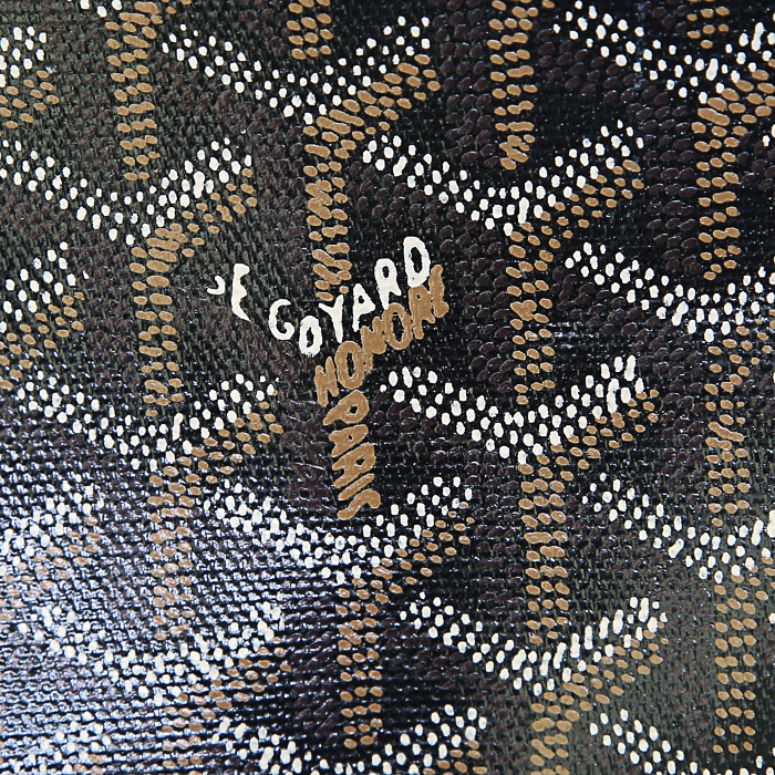 Goyard Jouvence en lona Monogram negra y blanca y cuero negro - Detail D3