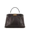 Fendi Peekaboo handbag in black leather - 360 thumbnail