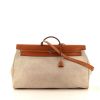Hermes Herbag travel bag in beige canvas and natural leather - 360 thumbnail