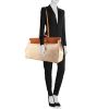 Hermes Herbag travel bag in beige canvas and natural leather - Detail D1 thumbnail