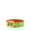 Cinturón Hermès Ceinture en cuero swift verde y naranja - 00pp thumbnail