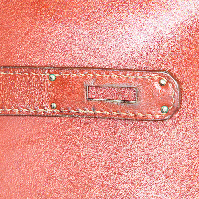Borsa Hermes Kelly 32 cm in pelle box rosso ruggine - Detail D5