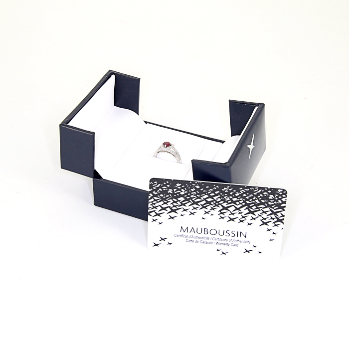 Anello Mauboussin Dream and Love in oro bianco e diamanti e rubino - Detail D2