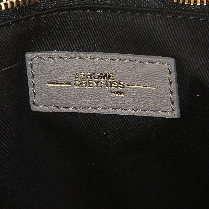 Jerome Dreyfuss shoulder bag in taupe suede and taupe leather - Detail D4