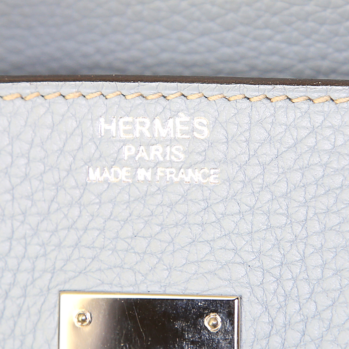 Borsa Hermes Birkin 35 cm in pelle togo celeste - Detail D3
