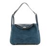 Hermes Lindy handbag in blue leather and blue doblis calfskin - 360 thumbnail
