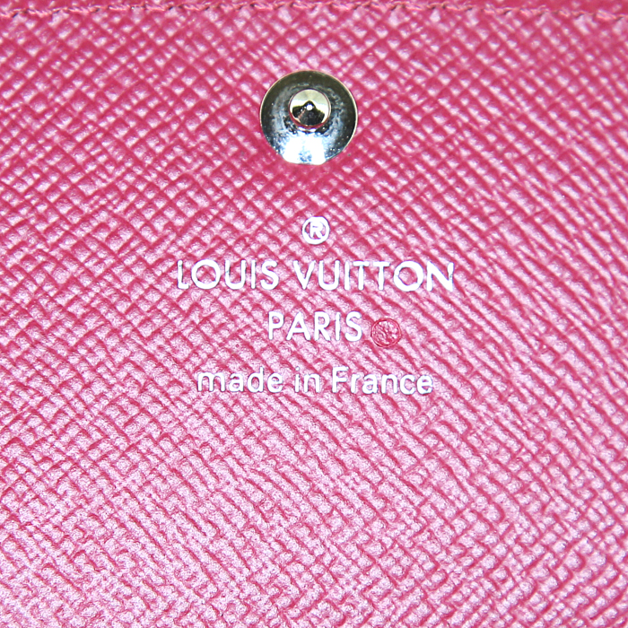 Portefeuille Louis Vuitton Emilie en cuir épi orange - Detail D3