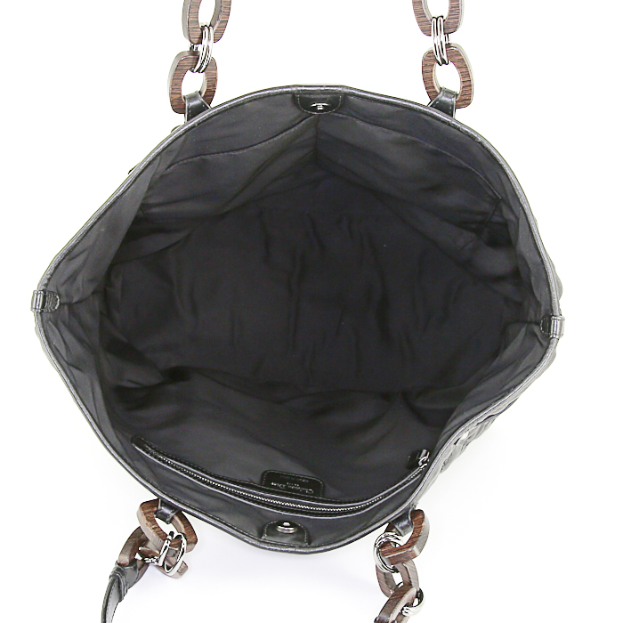 Shopping bag Dior Panarea in tela cannage marrone e pelle marrone - Detail D2