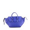 Borsa Celine Tie Bag modello medio in pelle blu elettrico - 360 thumbnail