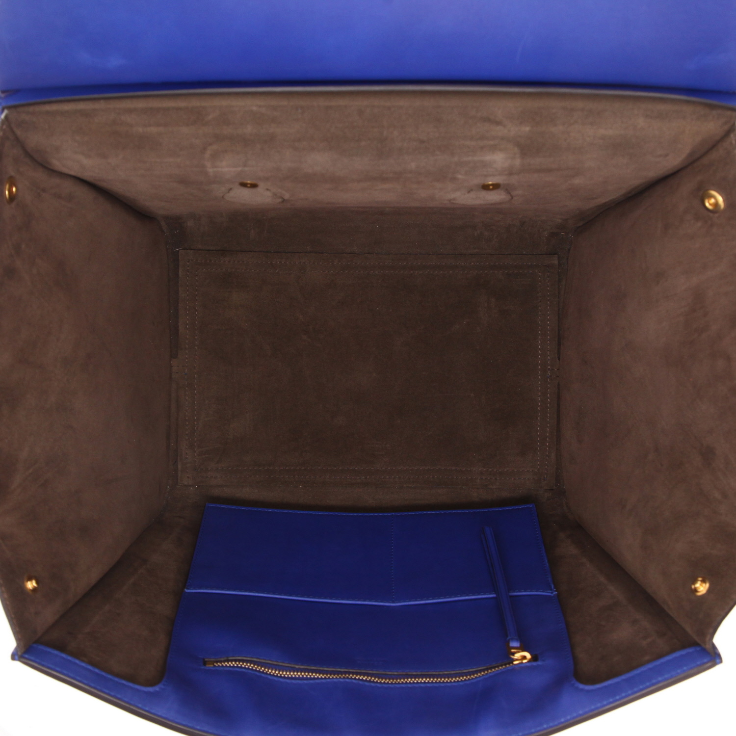 Borsa Celine Tie Bag modello medio in pelle blu elettrico - Detail D3