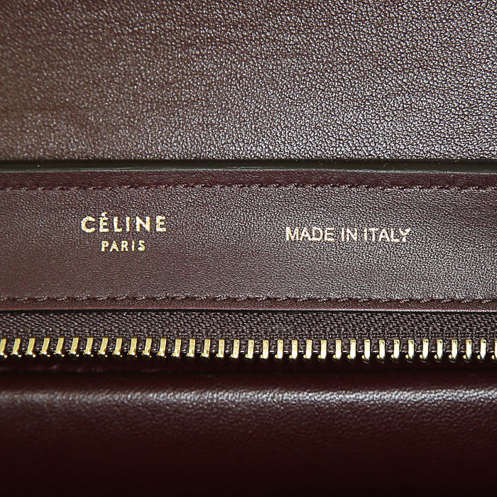 Borsa Celine Trapeze in pelle arancione e marrone e camoscio arancione - Detail D4