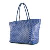 Shopping bag Goyard Artois in tela monogram cerata blu e pelle blu - 00pp thumbnail