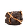 Bolso bandolera Louis Vuitton Saumur modelo mediano en lona Monogram revestida marrón y cuero natural - 00pp thumbnail