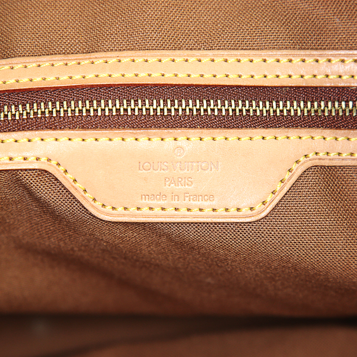 Louis Vuitton Piano shopping bag in monogram canvas and natural leather - Detail D3