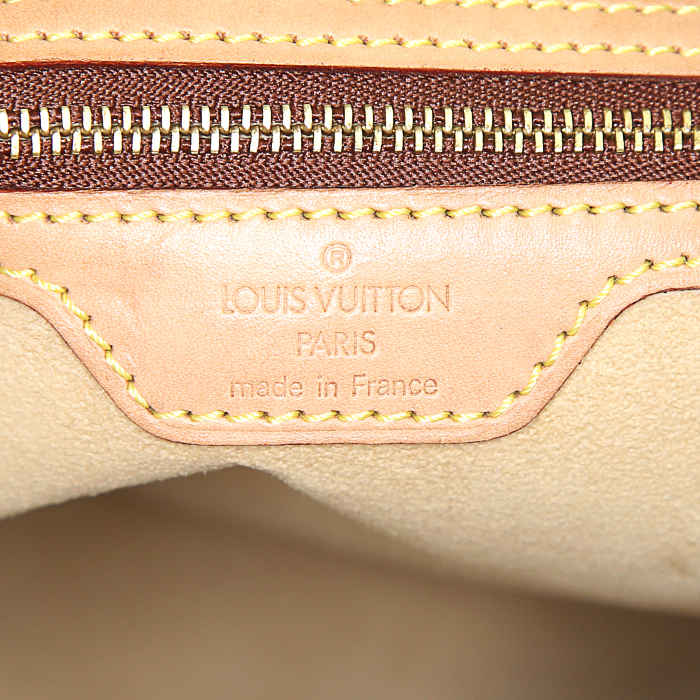 Bolso de mano Louis Vuitton Looping modelo grande en lona Monogram revestida y cuero natural - Detail D3