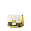Dior Miss Dior Promenade shoulder bag in grey, taupe and yellow tricolor leather - 00pp thumbnail