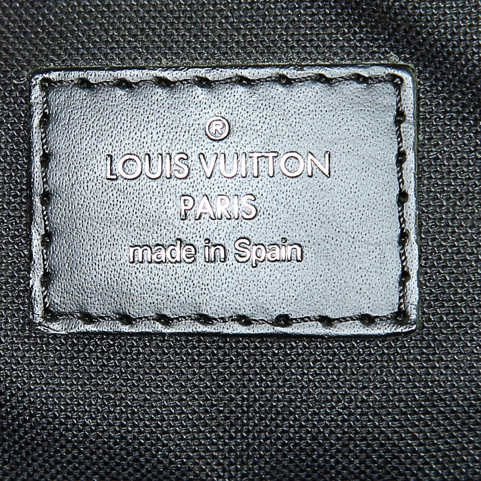 Louis Vuitton Brooklyn large model shoulder bag in grey damier graphite canvas and black canvas - Detail D3