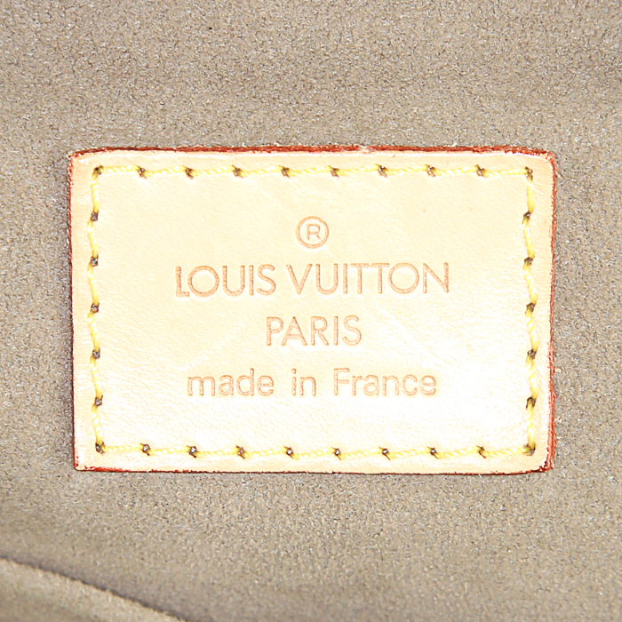 Bolso para llevar al hombro o en la mano Louis Vuitton Claudia en lona Monogram revestida multicolor negra y cuero natural - Detail D3