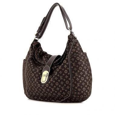 Bolso para llevar al hombro o en la mano Louis Vuitton Romance en lona de lino marrón y cuero marrón