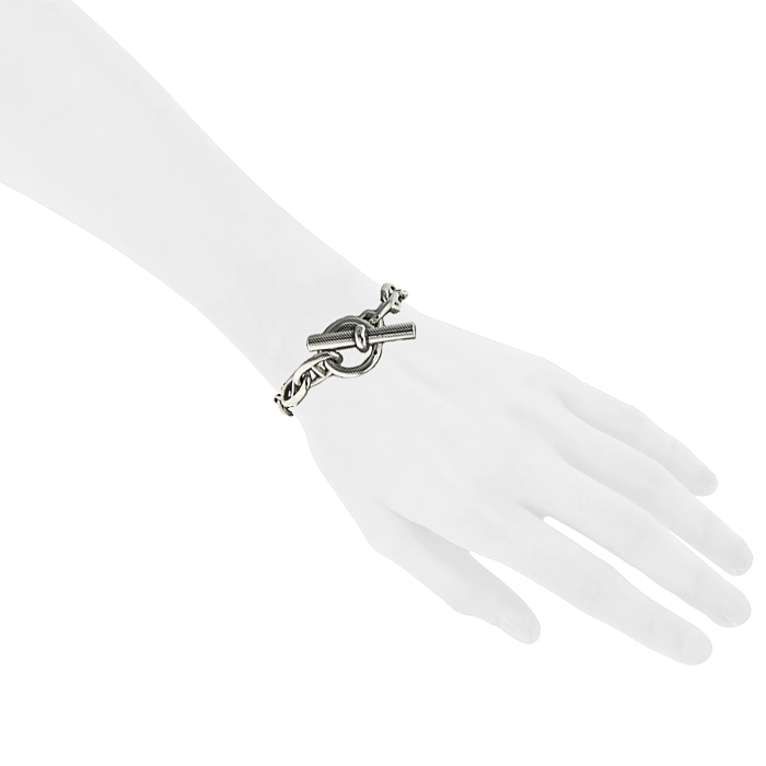 Hermes Chaine d'Ancre large model bracelet in silver - Detail D1