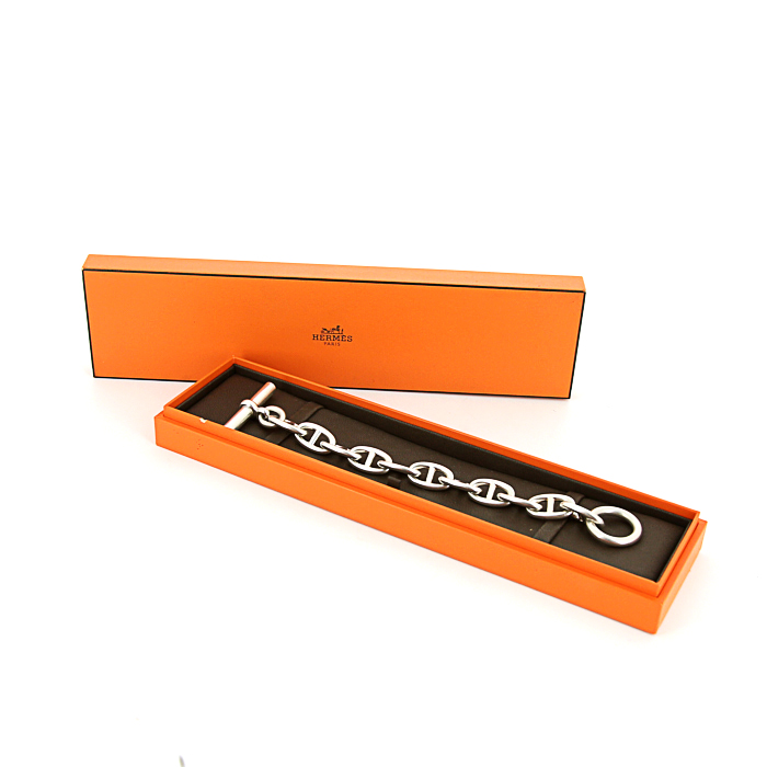 Hermes Chaine d'Ancre large model bracelet in silver - Detail D2