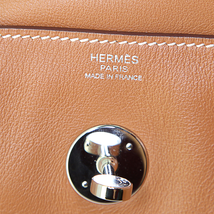 Borsa Hermes Lindy 30 cm in pelle Swift gold - Detail D3