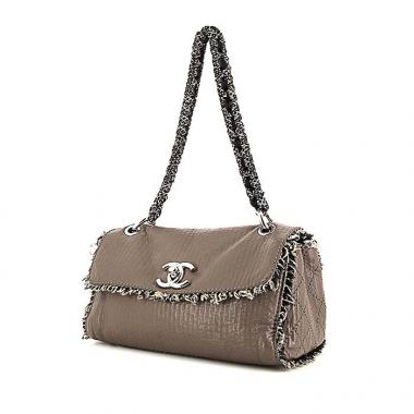 Bolso para llevar al hombro Chanel en cuero color topo