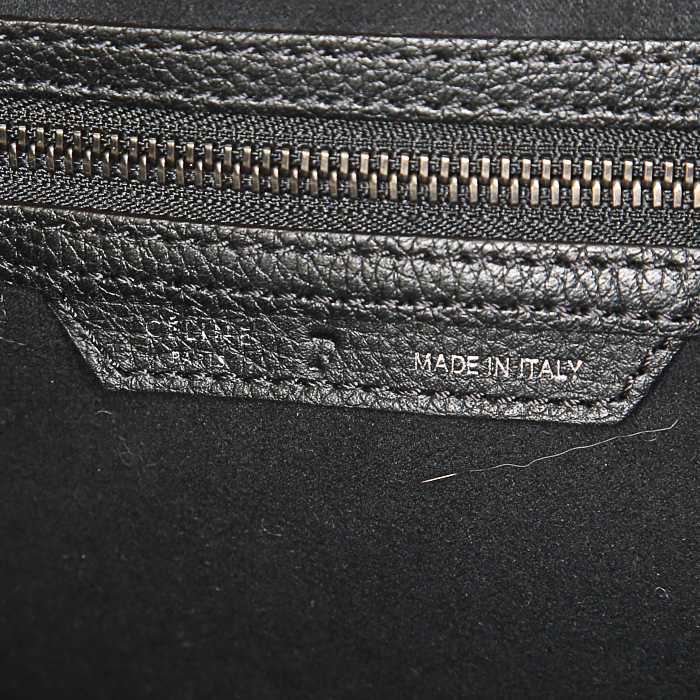 Sac à main Celine Luggage grand modèle en cuir grainé noir - Detail D3