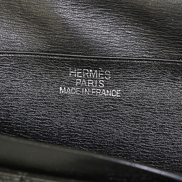 Portafogli Hermès Béarn in pelle box nera - Detail D3