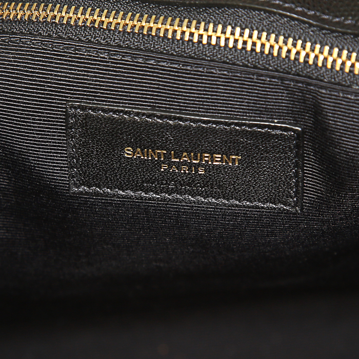 Sac cabas Saint Laurent Grand Shopping en cuir matelassé noir - Detail D3