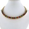 Hald-rigid opening Vintage 1990's necklace in yellow gold and colored stones - 360 thumbnail
